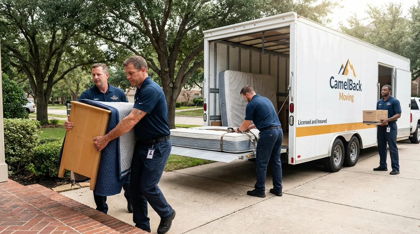 Crew loading residential truck for cross-state move from Lilbourn, MO
